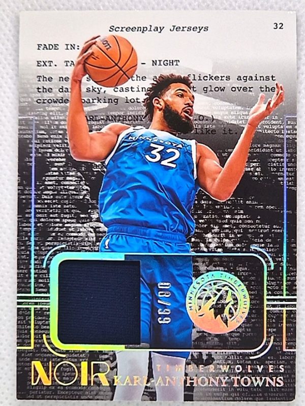 2023-24 Panini Noir – Screenplay Jerseys #SJ-KAT Karl-Anthony Towns MEM, SN99