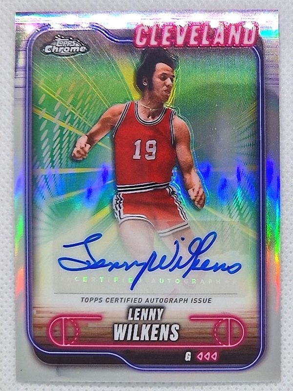 2024-25 Topps Chrome – Topps Chrome Autographs Refractor #TCA-LWI Lenny Wilkens AU