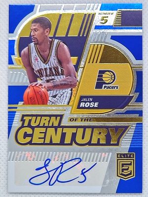 2022-23 Donruss Elite – Turn of the Century Signatures Blue #TCS-JRS Jalen Rose AU, SN25