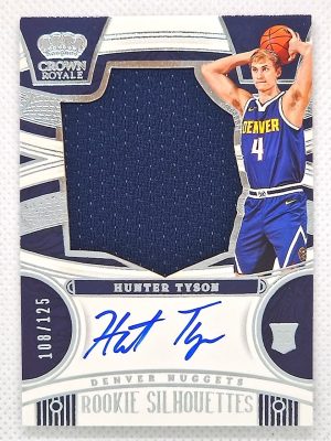 2024-25 Panini Noir – 2023-24 Crown Royale Basketball – Rookie Silhouettes #124 Hunter Tyson AU, MEM, SN125