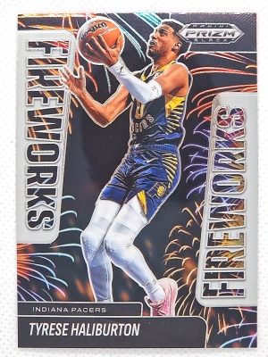 2024-25 Panini Prizm Black – Fireworks #16 Tyrese Haliburton