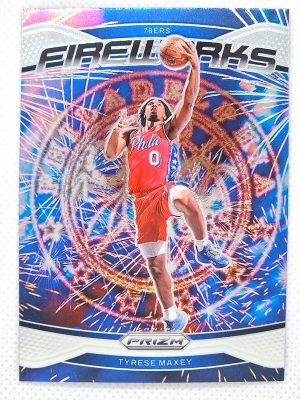 2024-25 Panini Prizm – Fireworks #17 Tyrese Maxey