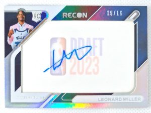 2023-24 Panini Recon – Draft Night Acetate Signatures #DNS-MLL Leonard Miller AU, SN16
