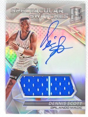 2016-17 Panini Spectra – Spectacular Swatches Autographs #SS-DST Dennis Scott AU, MEM, SN149