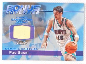 2003-04 Topps Chrome – Bonus Coverage Relics #BCR-PG Pau Gasol MEM