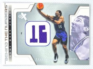 2003-04 E-X – Behind the Numbers Game-Used #PS-BTNGU Peja Stojakovic MEM