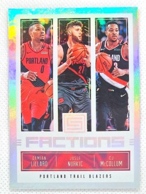 2018-19 Panini Status – Factions #28 CJ McCollum / Damian Lillard / Jusuf Nurkic