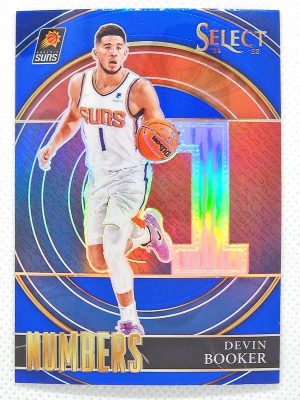 2021-22 Panini Select – Select Numbers Blue Prizms #37 Devin Booker