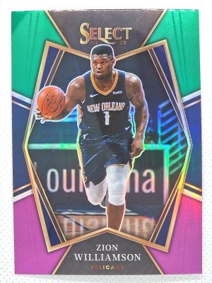2021-22 Panini Select – Green White Purple Prizms #191 Zion Williamson
