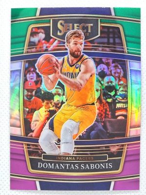 2021-22 Panini Select – Green White Purple Prizms #73 Domantas Sabonis