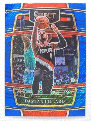 2021-22 Panini Select – Blue Shimmer Prizms #3 Damian Lillard