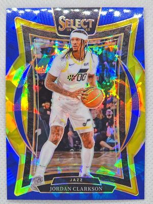2024-25 Panini Select – Blue Cracked Ice Prizm #19 Jordan Clarkson