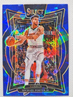 2024-25 Panini Select – Blue Cracked Ice Prizm #32 Michael Porter Jr.