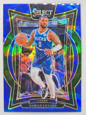 2024-25 Panini Select – Blue Cracked Ice Prizm #55 Damian Lillard