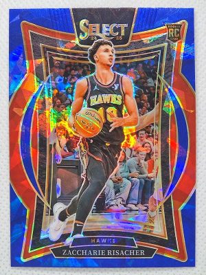 2024-25 Panini Select – Blue Cracked Ice Prizm #86 Zaccharie Risacher