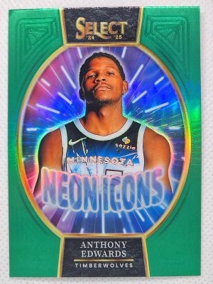 2024-25 Panini Select – Neon Icons Green Prizms #19 Anthony Edwards