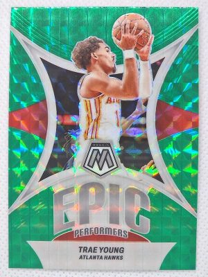 2023-24 Panini Mosaic – Epic Performers Mosaic Green #6 Trae Young