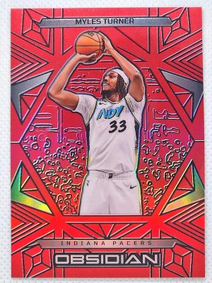 2024-25 Panini Obsidian – Electric Etch Red Flood #32 Myles Turner