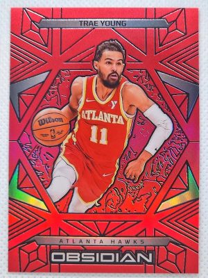 2024-25 Panini Obsidian – Electric Etch Red Flood #73 Trae Young