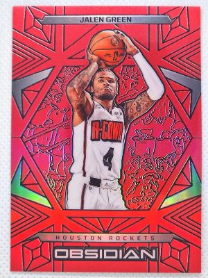 2024-25 Panini Obsidian – Electric Etch Red Flood #125 Jalen Green