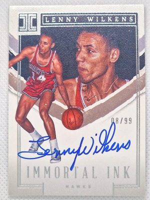 2022-23 Panini Impeccable – Immortal Ink #II-LWK Lenny Wilkens AU, SN99