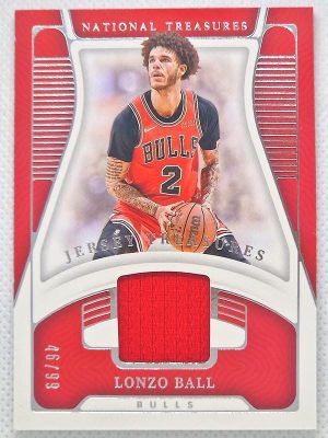 2021-22 Panini National Treasures – Jersey Treasures #JT-LZB Lonzo Ball MEM, SN99