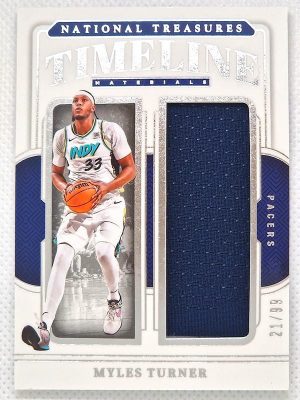 2024-25 Panini National Treasures – Timeline Materials #TM-TUR Myles Turner MEM, SN99