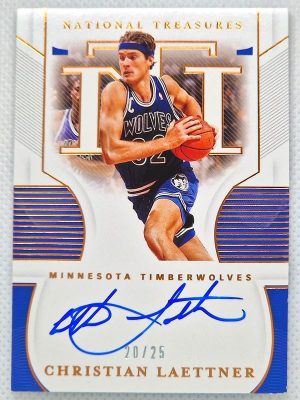 2021-22 Panini National Treasures – 2020-21 Panini National Treasures Update I: Signatures Bronze #S-CRL Christian Laettner AU, SN25
