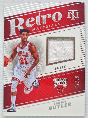 2024-25 Panini National Treasures – Retro Materials #RM-JMB Jimmy Butler III MEM, SN99