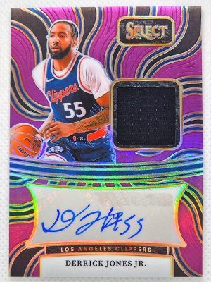 2024-25 Panini Select – Autographed Memorabilia Purple Prizms #AM-DJJ Derrick Jones Jr. AU, MEM, SN99