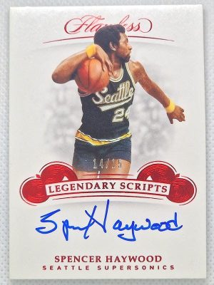 2018-19 Panini Flawless – Legendary Scripts Ruby #LS-SHW Spencer Haywood AU, SN15