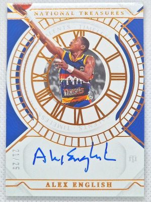 2021-22 Panini National Treasures – Timeless Talents Signatures Bronze #TTS-AEN Alex English AU, SN25