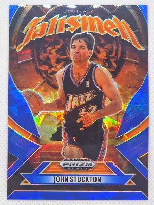 2024-25 Panini Prizm Black – Talismen Blue Ice Prizms #18 John Stockton SN125